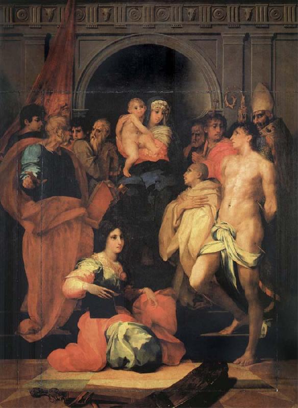 unknow artist The Madonna enthroned, with ten holy oil painting picture